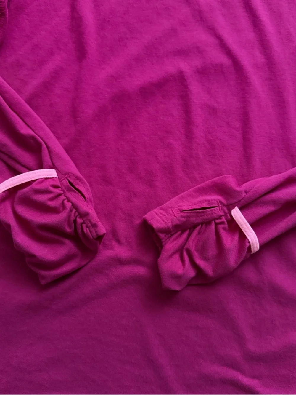 Nike Women’s Dri Fit Running Long Sleeve hood Size M Thumbholes Pink Activewear - Picture 6 of 10